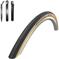 maxxi4you Fahrradreifen 1 x Schwalbe Lugano 2 700 x 25C Schwarz/Classic inkl. Reifenheber