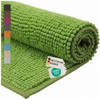 NYVI Badematte WC Vorleger NYVISpa Chenille Badvorleger, Höhe 20 mm, Polyester, Rutschfest, Saugfähig, Schnell Trocknend, Fußbodenheizung geeignet