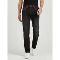 Rock Creek Straight-Jeans Herren Jeans Stonewashed Schwarz dicke Naht RC-2092