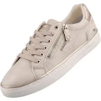 Mustang Shoes 26M0032006-cream Sneaker Modischer Schnürschuh mit Reißverschluss und Frotteefutter