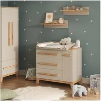 VitaliSpa® Wickelkommode Malia, Cashmere/Artisan, 98 x 98 cm mit Schubladen