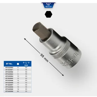 Brilliant Tools 1/2" Innensechskant Bit-Stecknuss, 55 mm lang - BT022869