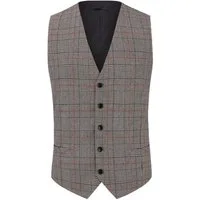 Allthemen Anzugweste mit Karomuster elegante Weste Karierte Hochzeitsweste