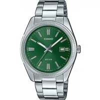 CASIO TIMELESS COLLECTION Quarzuhr MTP-1302PD-3AVEF, Armbanduhr, Herrenuhr, Damenuhr, Datum, Neo-Display, Edelstahlarmband