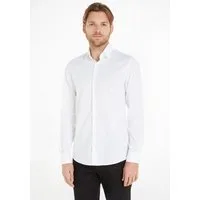 Calvin Klein Businesshemd POPLIN STRETCH SLIM SHIRT mit Kentkragen, Logoprint auf Brusthöhe