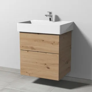 Sanipa 3way Waschtischunterbau zu Duravit Dura Square Waschtisch mit 2 Auszügen, Eiche Natural-Touch SM42685