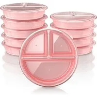 Arendo Vorratsdose Meal Prep Box 10er Set. 944 ml, 3 Fächer, für Büro, Fitness & Küche, Polyprophylen (PP), (Set, 10-tlg., 10er Set Meal Prep Boxen), transparenter Deckel, mikrowellen-, gefrier- & spülmaschinengeeignet