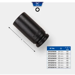 Brilliant Tools 3/4" Kraft-Stecknuss Sechskant, lang - BT025614