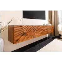 riess-ambiente TV-Board SCORPION 200cm braun Mangoholz - hängend, 3D-Schnitzereien, handmade (Einzelartikel, 1 St), massives Lowboard mit Stauraum, Magnetverschluss & Kabelöffnung