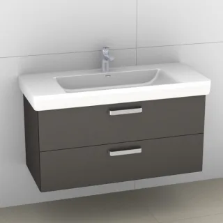 Artiqua 415 Waschtischunterschrank für Pro S 813966 Stahlgrau Metallic, 415-WU2L-L58-7141-88 415-WU2L-L58-7141-88