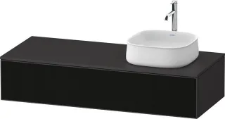 Duravit Zencha Konsolenwaschtischunterbau wandhängend Graphit & Schwarz Linienstruktur n/a & Superma ZE4812R63800000