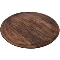 Meinposten Dekoteller Holzteller rund hellbraun dunkelbraun 37 cm Kerzenteller Mangoholz (1 St)