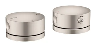 Hansgrohe 2-Loch Wannenrandarmatur AXOR One mit Thermostat edelstahl optik, 48470800 48470800