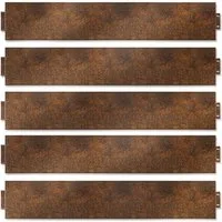 FIVMEN Beetumrandung Rasenkante Metall 5m Beeteinfassung Verzinkt, Rost, 100x15cm/100x18cm per Stück Beetbegrenzung