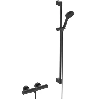 Ideal Standard Brausekombinationm.Thermostat CerathermT25N 900mm, 2-fach-Handbrause Silk Black, A853 A8539XG