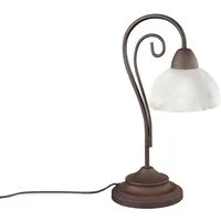 Reality Leuchten LED Nachttischlampe, Dimmfunktion, LED wechselbar, Warmweiß, groß-e Landhaus-stil mit Glas Lampenschirm für Fensterbank, Höhe 40cm