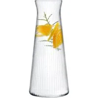 KONZEPT Wasserkaraffe Karaffe Glas 1 liter, geriffelte, Wasserkaraffe ohne Deckel, (1-tlg), zum Servieren von Wasser, Wein, Säften sowie als Vase