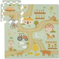 relaxdays Spielmatte Puzzlematte Bauernhof