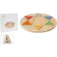 Koopman Spiel Holzspiel Gesellschaftsspiel 20x20x12 cm Rund Familienspiel, Strategiespiel, Familienspiel, Konzentration, Geschicklichkeitsspiel, Holz