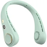 FELIXLEO Mini USB-Ventilator Wearable Bladeless Nackenventilator 720° Luft 5Stufen Grün.