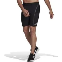 adidas Performance Laufhose Tight Saturday Half (enganliegend, Gesässtasche) kurz schwarz Herren