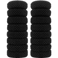 LuxusKollektion Haargummi 16er Set Haargummi Schwarz Dick Baumwolle Elastisch Damen Mädchen