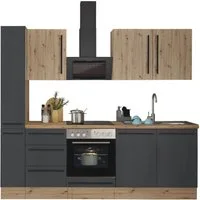 KOCHSTATION Küchenzeile Florida, Breite 240 cm, wahlweise mit E-Geräten,Softclose für Türen/Schubkästen