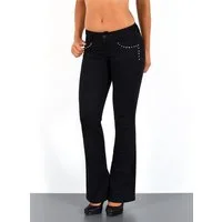ESRA Bootcut-Jeans Schlaghose Damen Bootcut Jeans Stretch Hose mit niedrigem Bund B4 Damen Jeans Bootcut Hose Flared Leg Jeans Wide Leg Jeans weites Bein