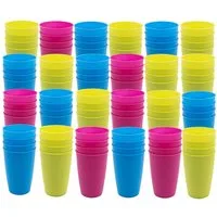 TSB Werk Becher Set Campingbecher Trinkbecher Becher, 96-tlg., Picknickgeschirr, Reisebecher, Kunststoff, Set