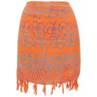Guru-Shop Minirock Kurzer Wickelrock mit Fransen, Strandrock -.. alternative Bekleidung
