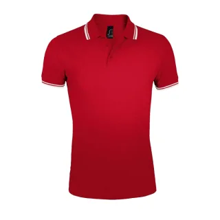 SOLS - "Pasadena" Poloshirt für Herren (Rot/Weiß)