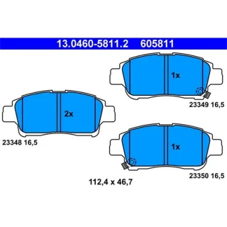 ATE Bremsbel?ge vorne Toyota Yaris P1