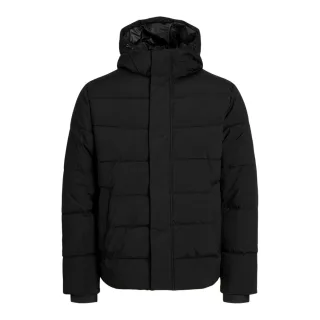 Jack And Jones - Steppjacke für Herren, mit Kapuze, gerippt (Schwarz)