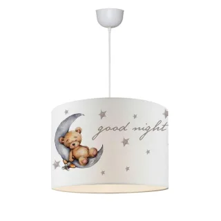 lux.pro Kinderhängeleuchte, Grau, Braun, Textil, Tiere, Rund, 28x70x28 cm, Lampen & Leuchten, Innenbeleuchtung, Kinderzimmerlampen