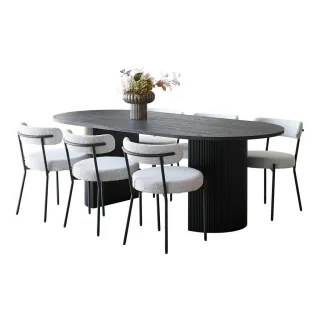ebuy24 Tischgruppe, Braun, Weiß, Holzwerkstoff, Metall, Textil, 100x75x210 cm, Esszimmer, Bänke, Tisch- & Eckbankgruppen