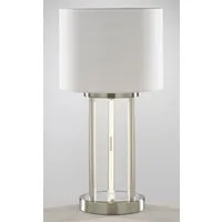 casa NOVA Tischleuchte casa NOVA Tischleuchte DOMI DH 28x55 cm silber Tischlampe, Warmweiß