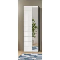 Home affaire Garderobenschrank Rumba, Höhe 192 cm, 1 Hochglanz Tür, 1 Spiegeltür, 4 Einlegeböden, 1 Kleiderstange, Stauraumschrank, Flurschrank, Flurmöbel