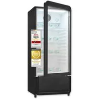 exquisit Getränkekühlschrank GKS180-GT-431D, 132.5 cm hoch, 54 cm breit, 200l Glastürkühlschrank mit LED, Umluftventilator, 3 Ablagen, CoolPro