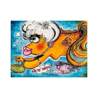 Frank Zander Original Aquarell "Sie ist die Größte" 2018 / 42 x 56 cm