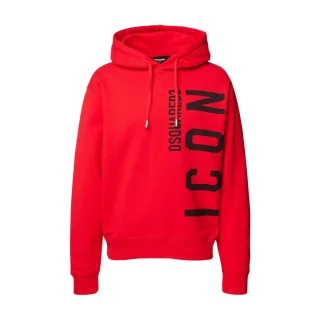 Dsquared2 Roter Hoodie Größe L Schwarzes Icon-logo