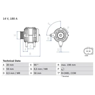 Bosch Lichtmaschine 180A Audi A4 A6 Q7 0986081930