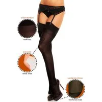 GLAMORY Strapsstrümpfe Noir (1-Paar) Plus Size, Microfaser