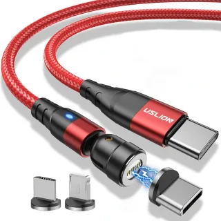 USLION PD60W Type-C for Type-C/iP/Micro Cable Fast Charging Data Transmission Magnetic Line 1M/2M Long for iPhone14 Pro