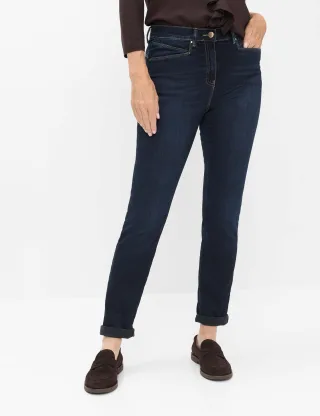 Raphaela by Brax Damen Five-Pocket-Hose Style LUCA DARK BLUE USING & BUFFIES, denim dunkelblau, Gr. 50K