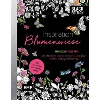 Black Edition: Blumenwiese – 50 Motive zum Ausmalen für mehr Entspannu / diverse