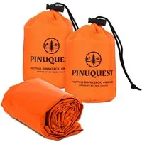 PINUQUEST Biwaksack Notfallschlafsack (2 tlg), Rettungsdecke Notfall-Biwaksack Survival Notbiwak, orange, 2 Stück