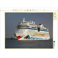 CALVENDO Puzzle CALVENDO Puzzle Aida Stella in der Hafeneinfahrt Warnemünde, 1000 Tei, 1000 Puzzleteile