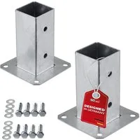 SO-TECH® Pfostenträger für Vierkantholz, zum Aufschrauben, aus Stahl feuerverzinkt, (Spar-Set, 2-St), Höhe 152 mm, Terrasse Gartenpfosten 60 x 60 mm mit Schrauben