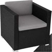 tectake Rattanstuhl Rattansessel (Set, 1 St), Feines Geflecht aus UV-beständigem Polyrattan