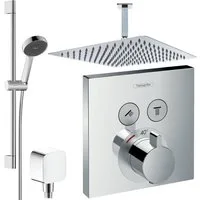 Hansgrohe und Jowi Duscharmatur ShowerSelect Thermostat, Unterputz Duschsystem mit Deckenanschluss (Unterputz-Duschsystem, Deckenanschluss) Thermostat, Deckenanschluss